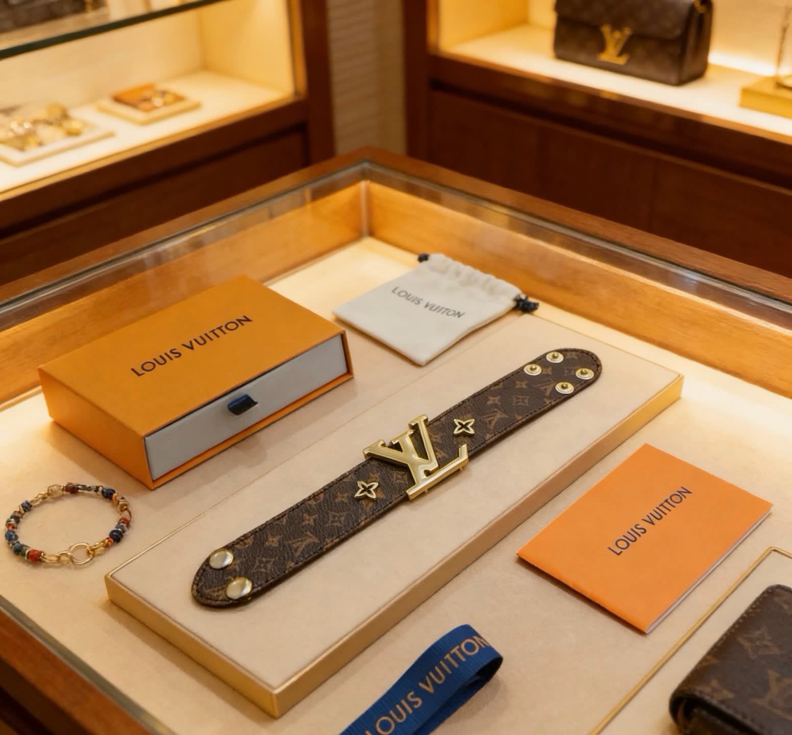 Louis Vuitton Monogram Leather Bracelet